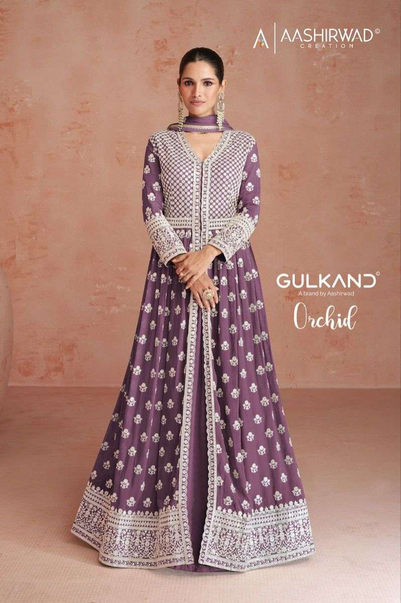 aashirwad orchid series 9554-9558 real georgette suit 