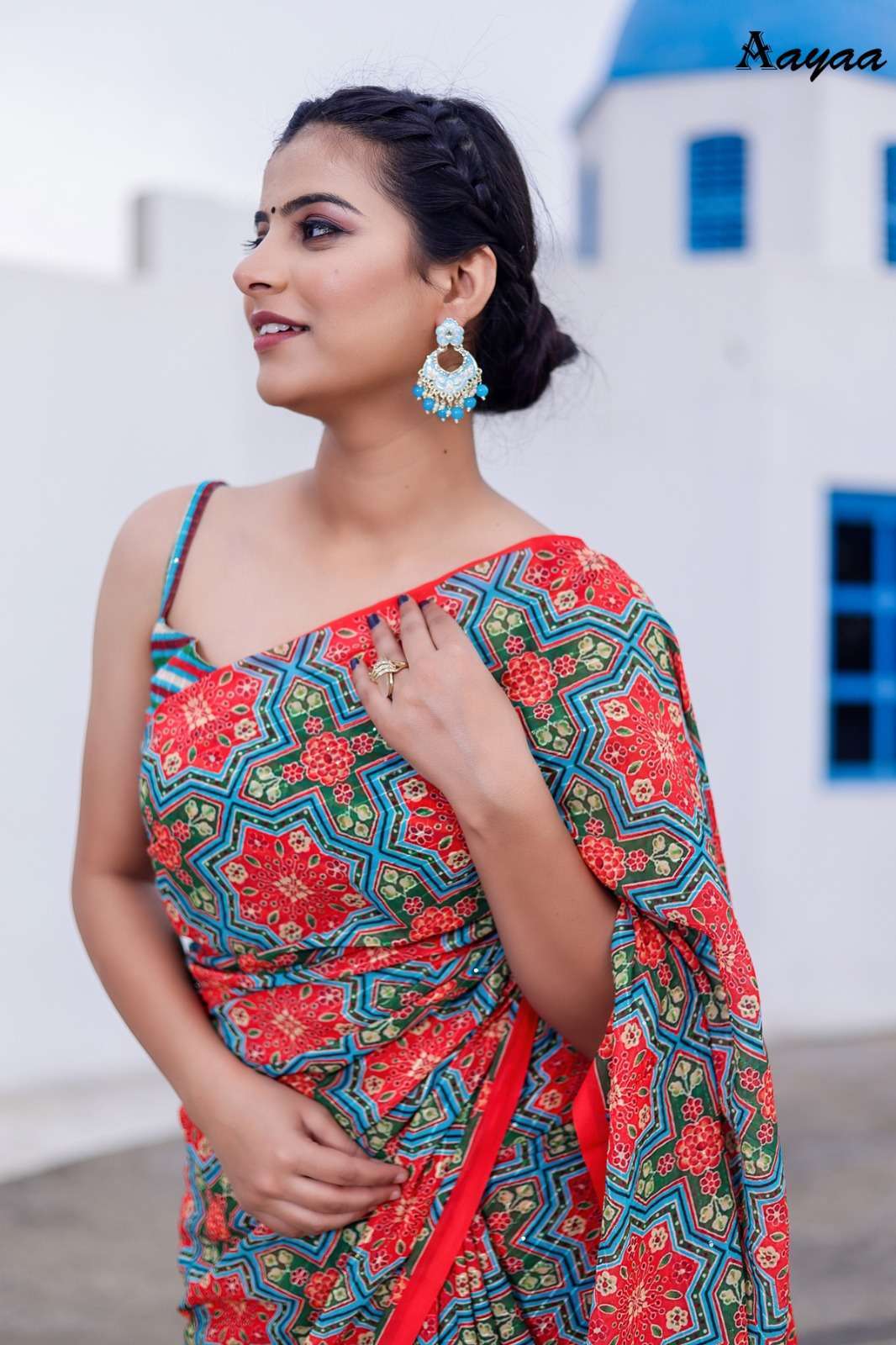 aayaa aaradhna vol 8 series 8001-8009 Faux Georgette saree