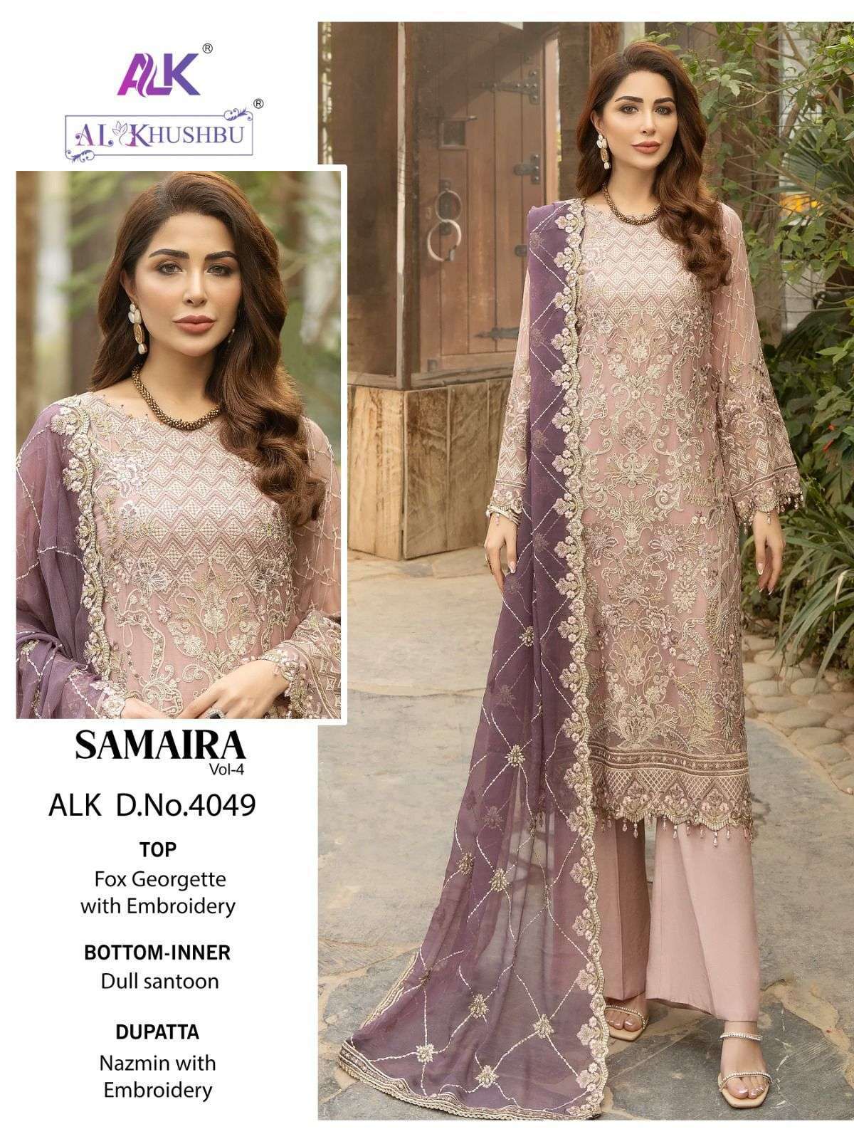 al khushbu alk 4049 georgette heavy embroidered suit 