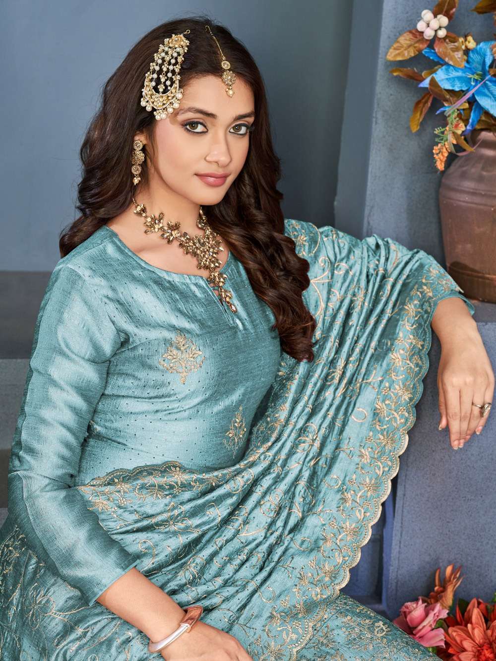 alfaaz dista series 117 Blooming vichitra suit