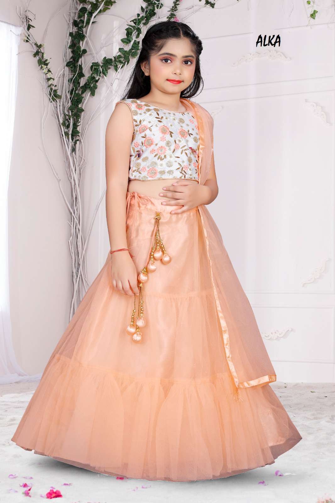 alka vol 24 series 204-207 Net Kidswear Lehenga