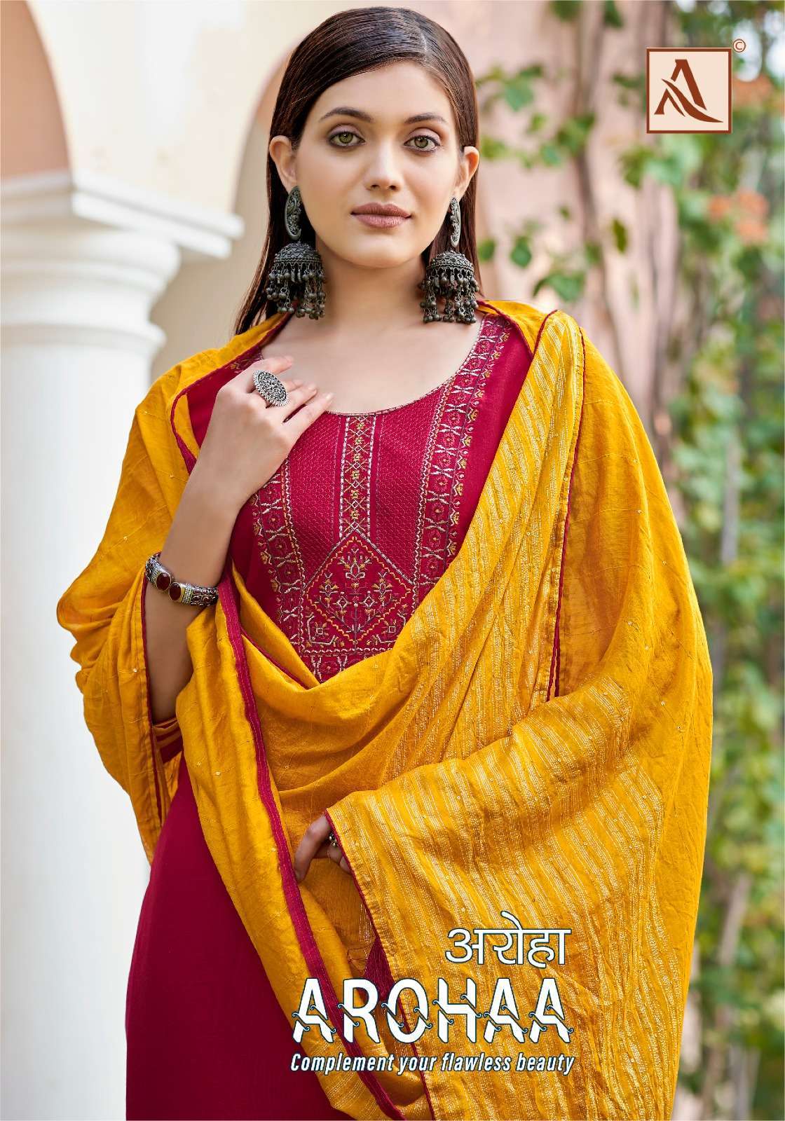 alok suit arohaa series 1139001-1139006 Pure Reyon Slub suit