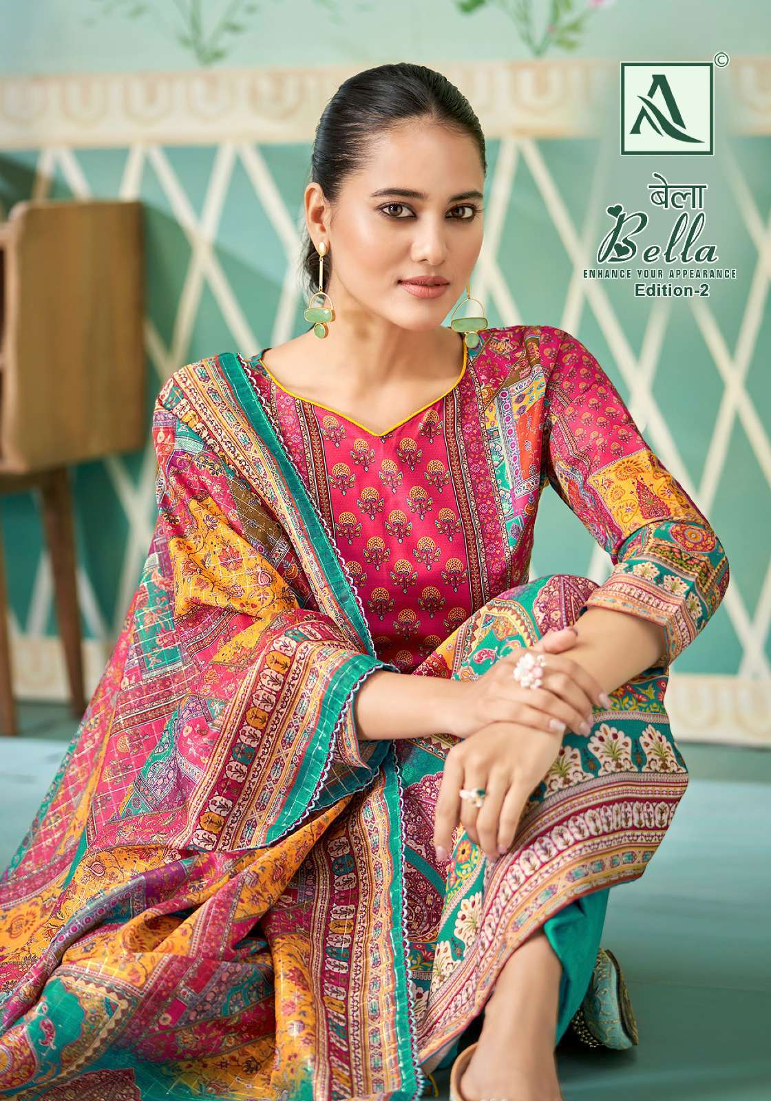 alok suit bella vol 2 series 1260001-1260006 Pure Maslin suit