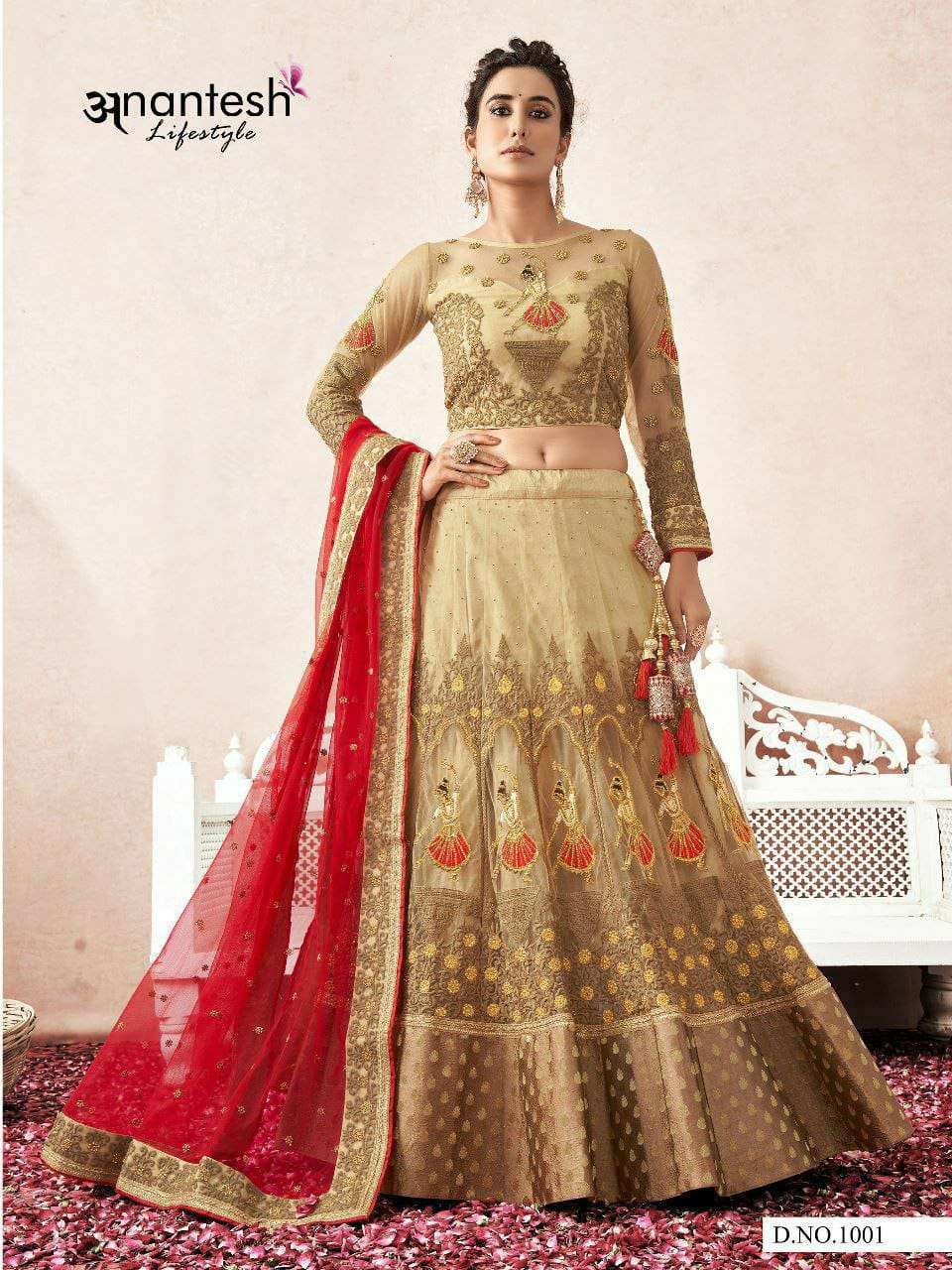 anantesh lifestyle 1001 kathak heavy net lehenga choli 