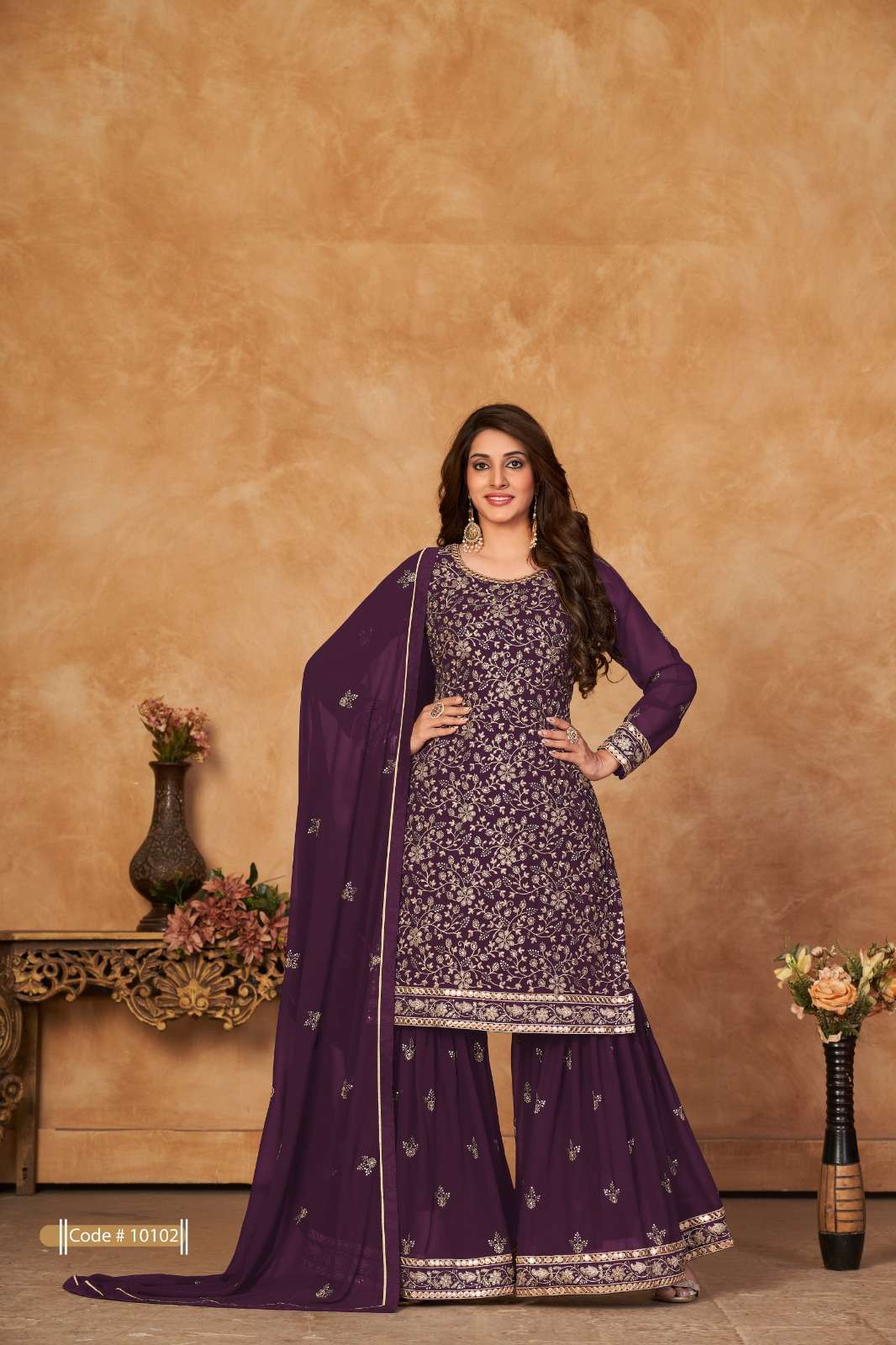 Anjubaa Vol 10 designer faux georgette sharara suit 
