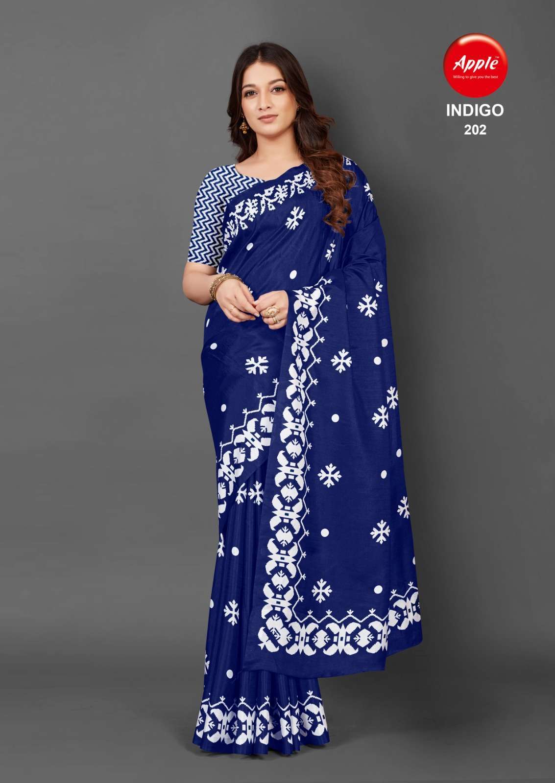 apple indigo vol 2 series 201-208 Kumran Silk saree