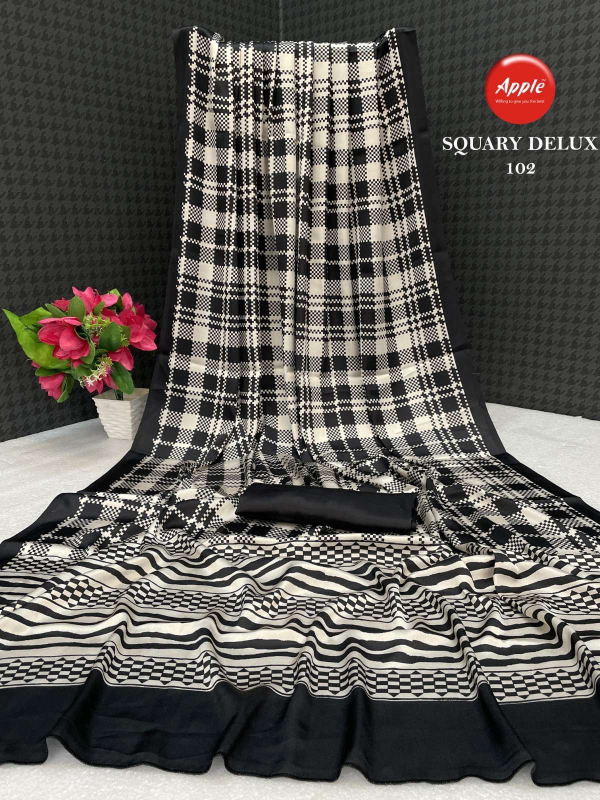 apple sarees squary delux vol 1 series 101-108 japan crape saree