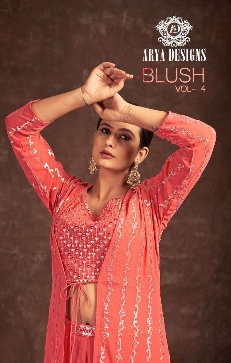 arya designs blush vol 4 series 66001-66004 georgette lehenga