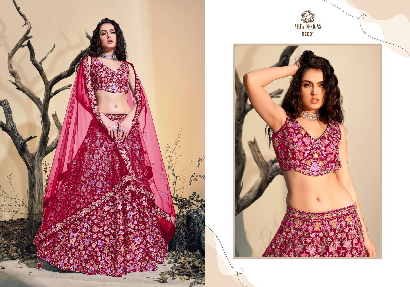 arya designs floral vol 8 series 62001-62004 soft net lehenga