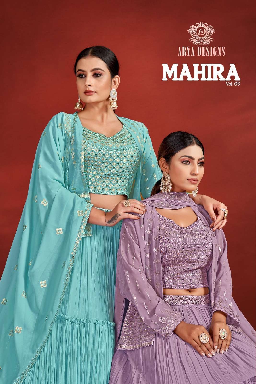 arya designs mahira vol 5 series 69001-69005 georgette lehenga