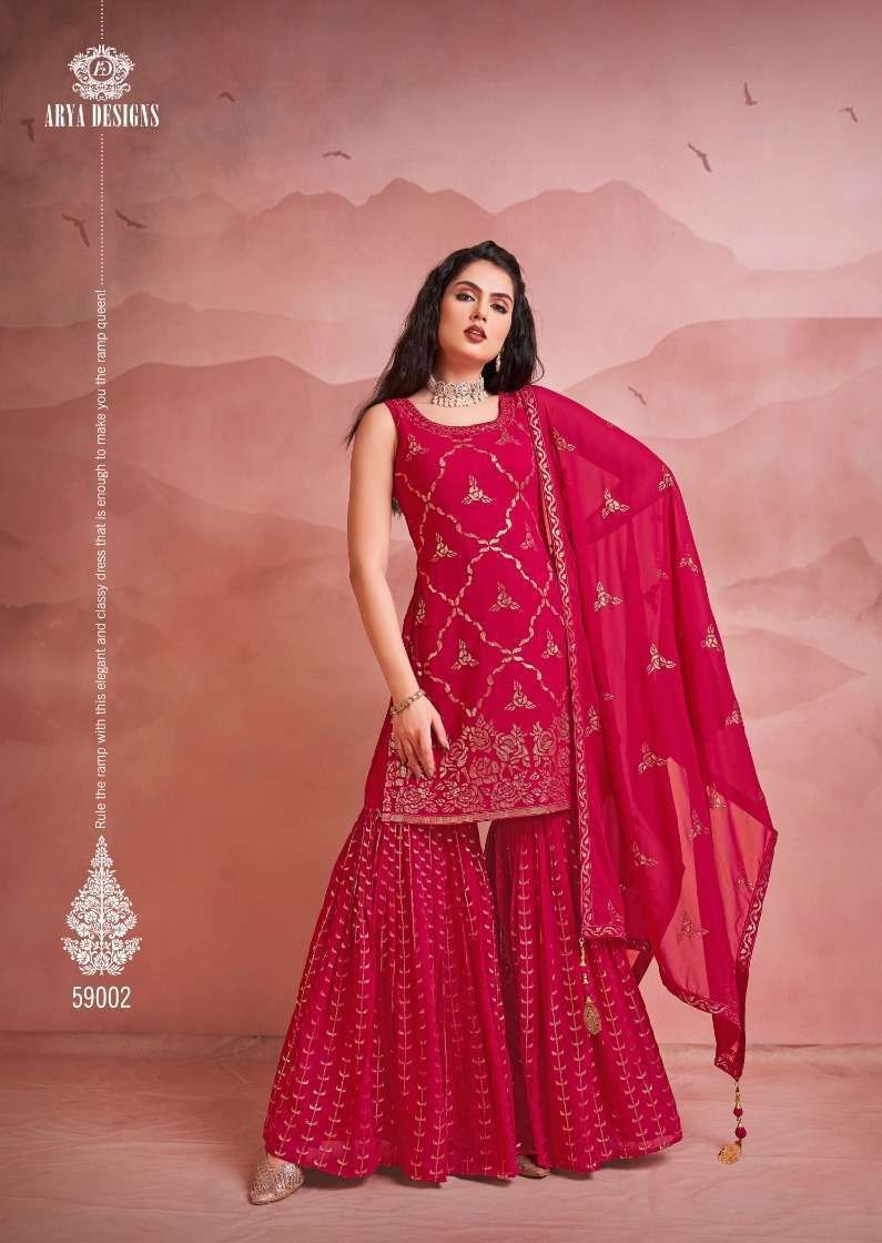 arya designs noorani saga vol 7 series 59001-59004 georgette suit 