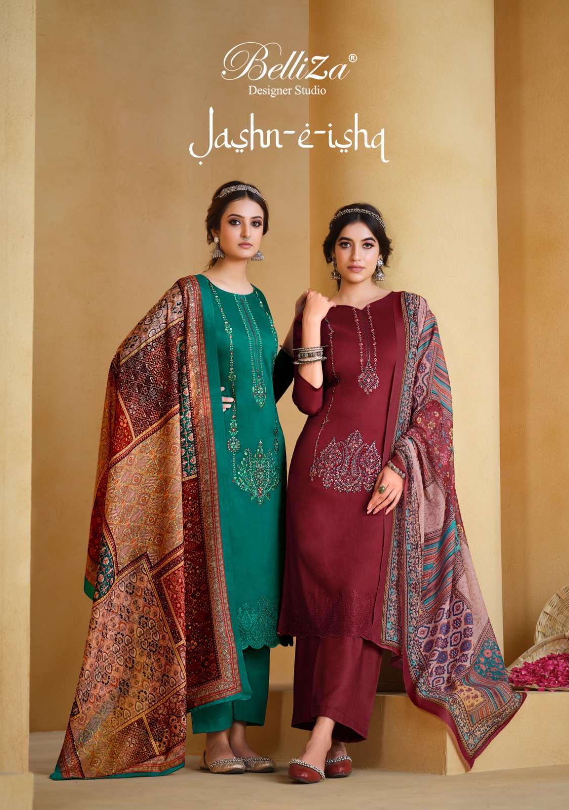 belliza jashn e ishq series 790001-790008 Pure Heavy Jam suit