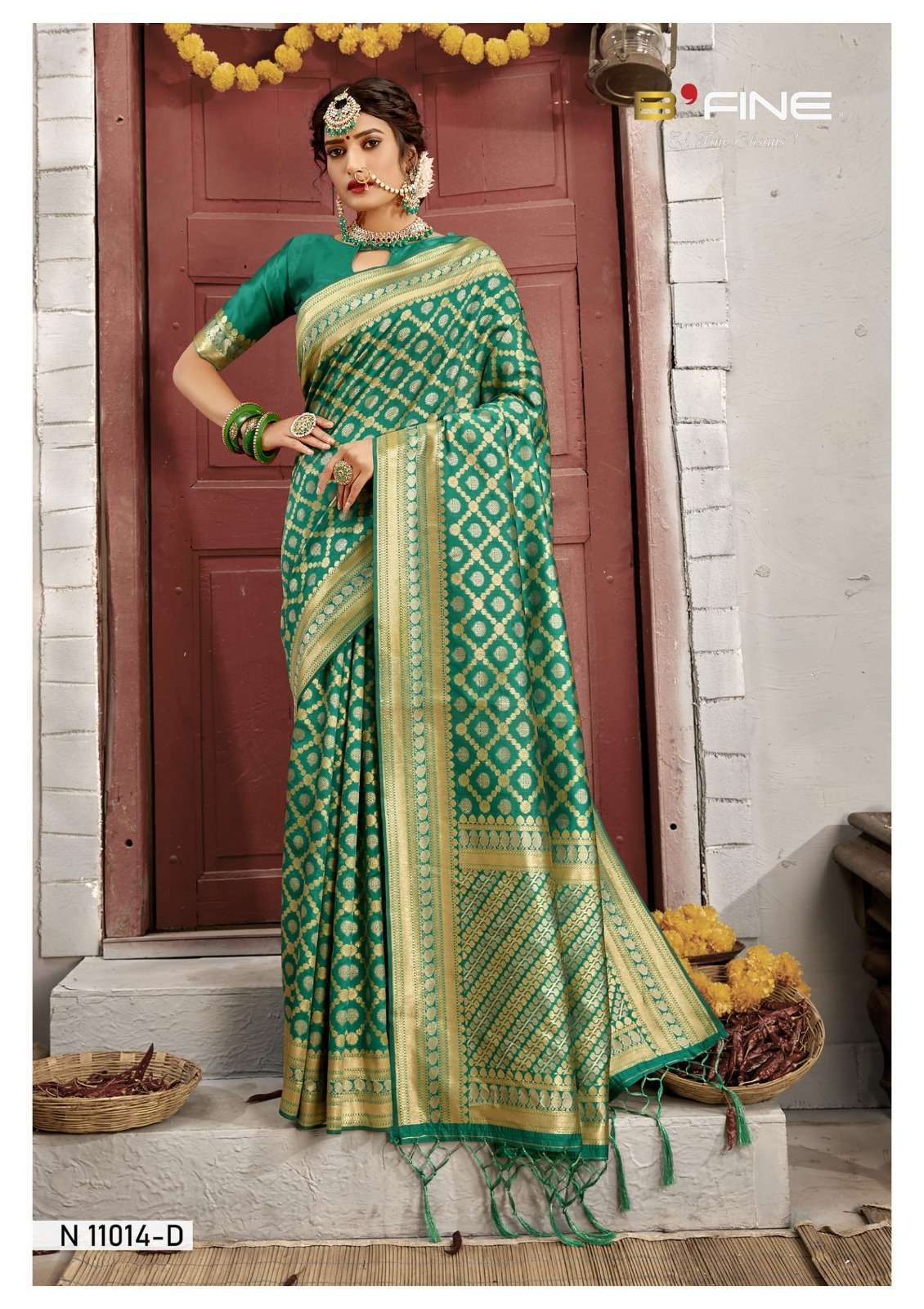 bfine all time hit vol 4 series 11014-11017 semi banarasi silk saree