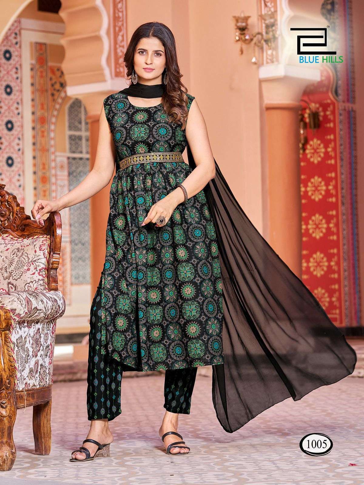 blue hills paradise series 1001-1008 14 kg rayon suit 