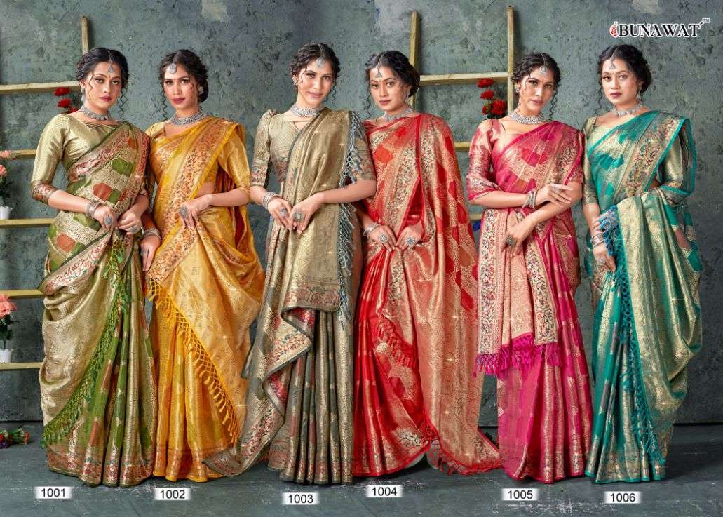 bunawat balam series 1001-1006 Organza work saree