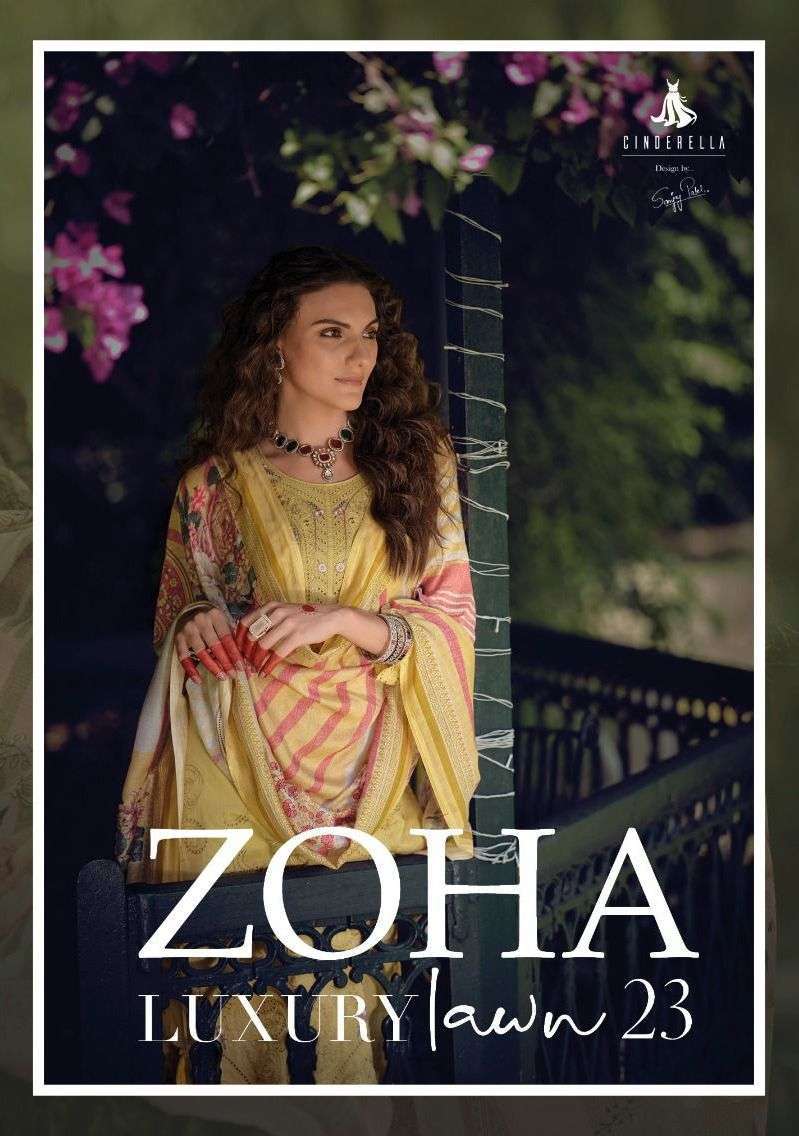 cinderella zoha luxury lawn 23 series pure lawn cotton suit 