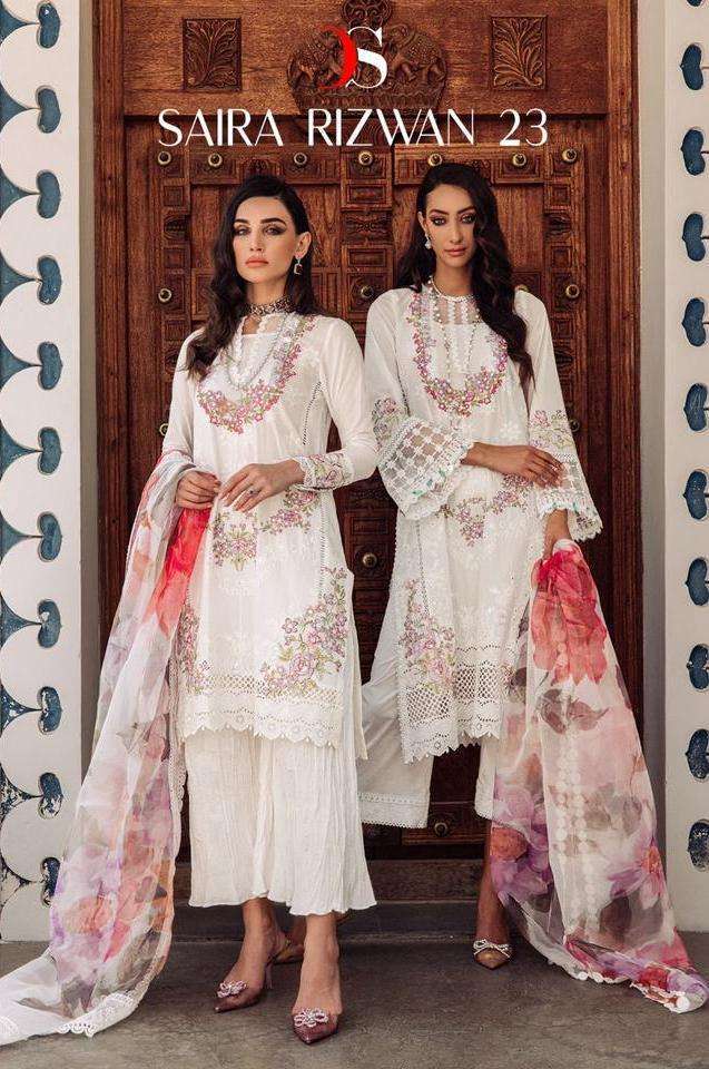 deepsy suit saira rizwan 23 series 3151-.3156 Pure Cambric cotton suit