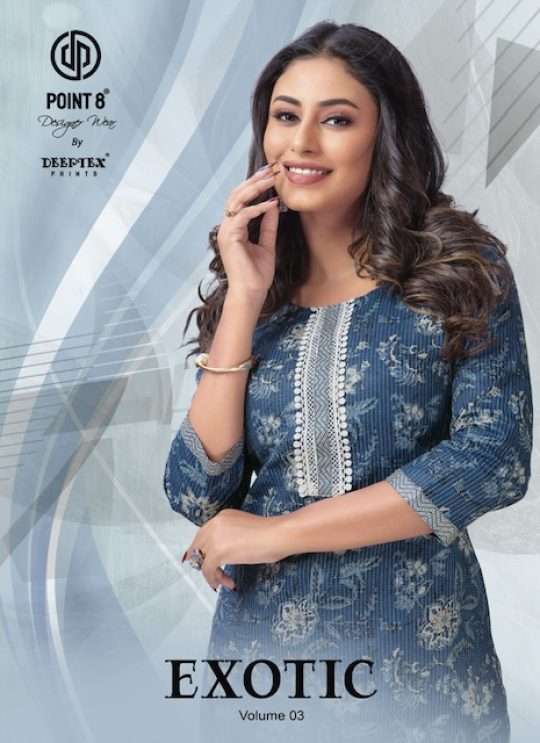 Deeptex Exotic Vol-3 series 3001-3008 Pure Cotton kurti