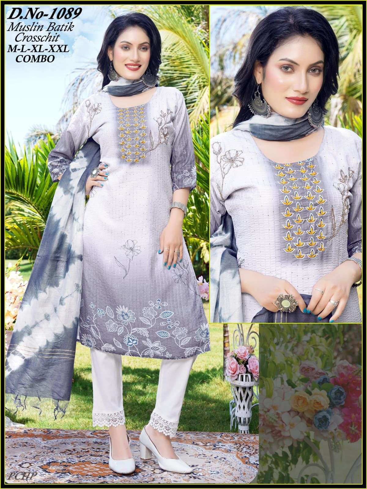 fashion talk combo 1089 muslin batik readymade suit 