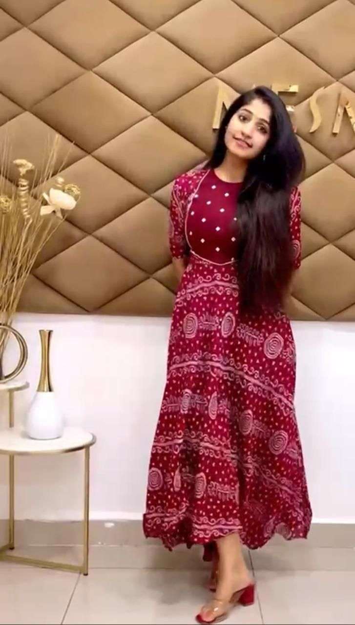 flower Fox Georgette Anarkali gown