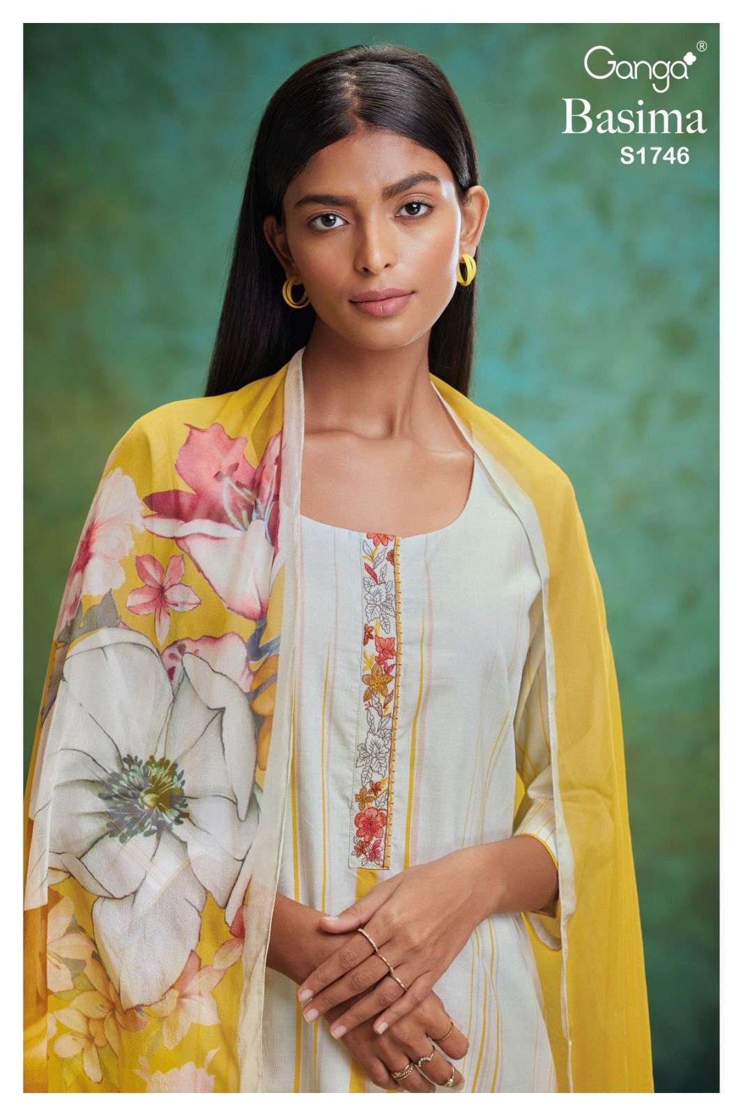 ganga basima 1746 premium cotton printed suit 