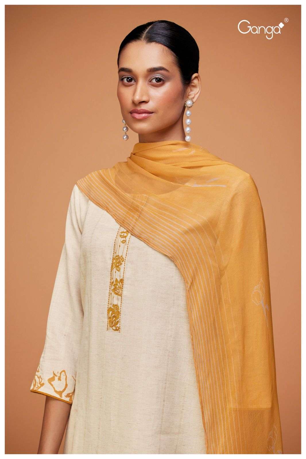 ganga diksha 1708 premium woven linen suit