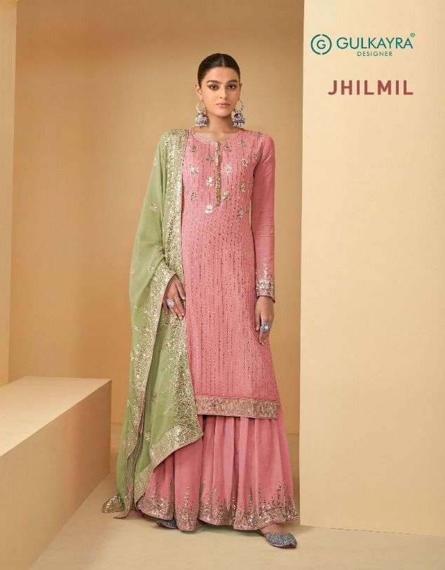 gulkayra jhilmil 7174 Real Georgette sharara suit 