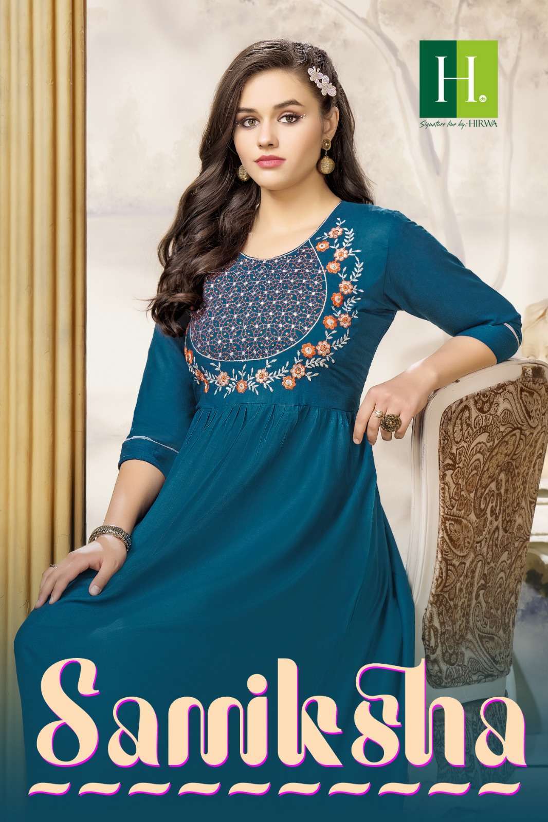 hirwa samiksha series 101-108 Heavy Rayon Slub kurti