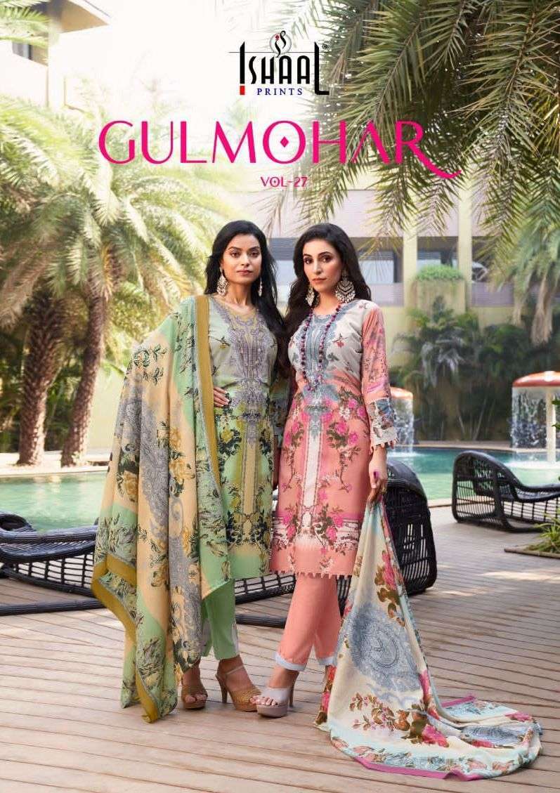 ishaal prints gulmohar vol 27 series 27001-27010 Pure Lawn suit