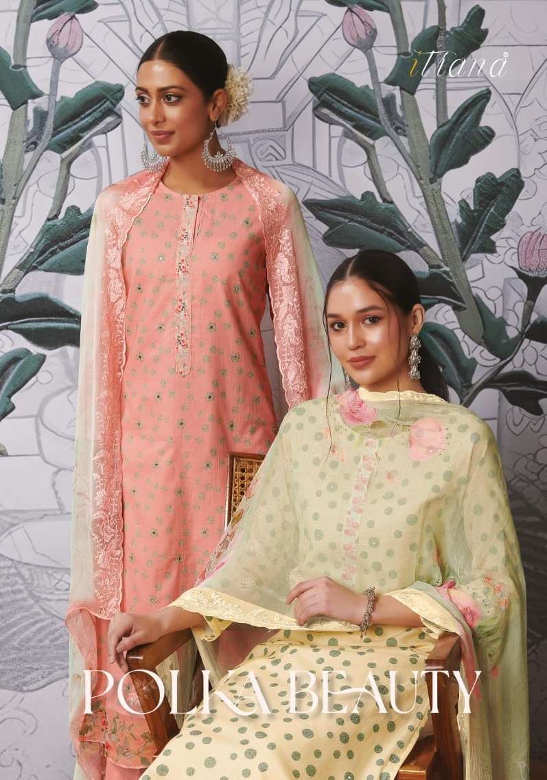 itrana polka beauty pure cotton lawn suit 