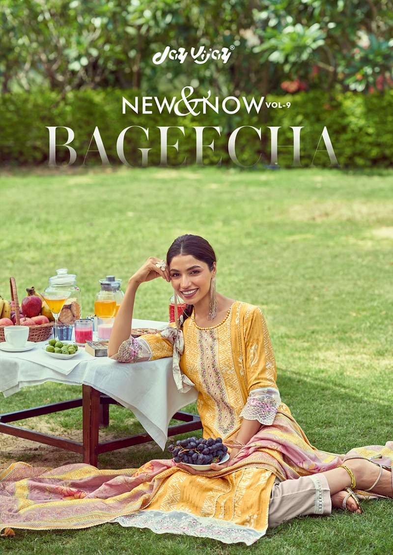 jayvijay new & now vol 9 bageecha series 8091-8098 pure moga silk suit 
