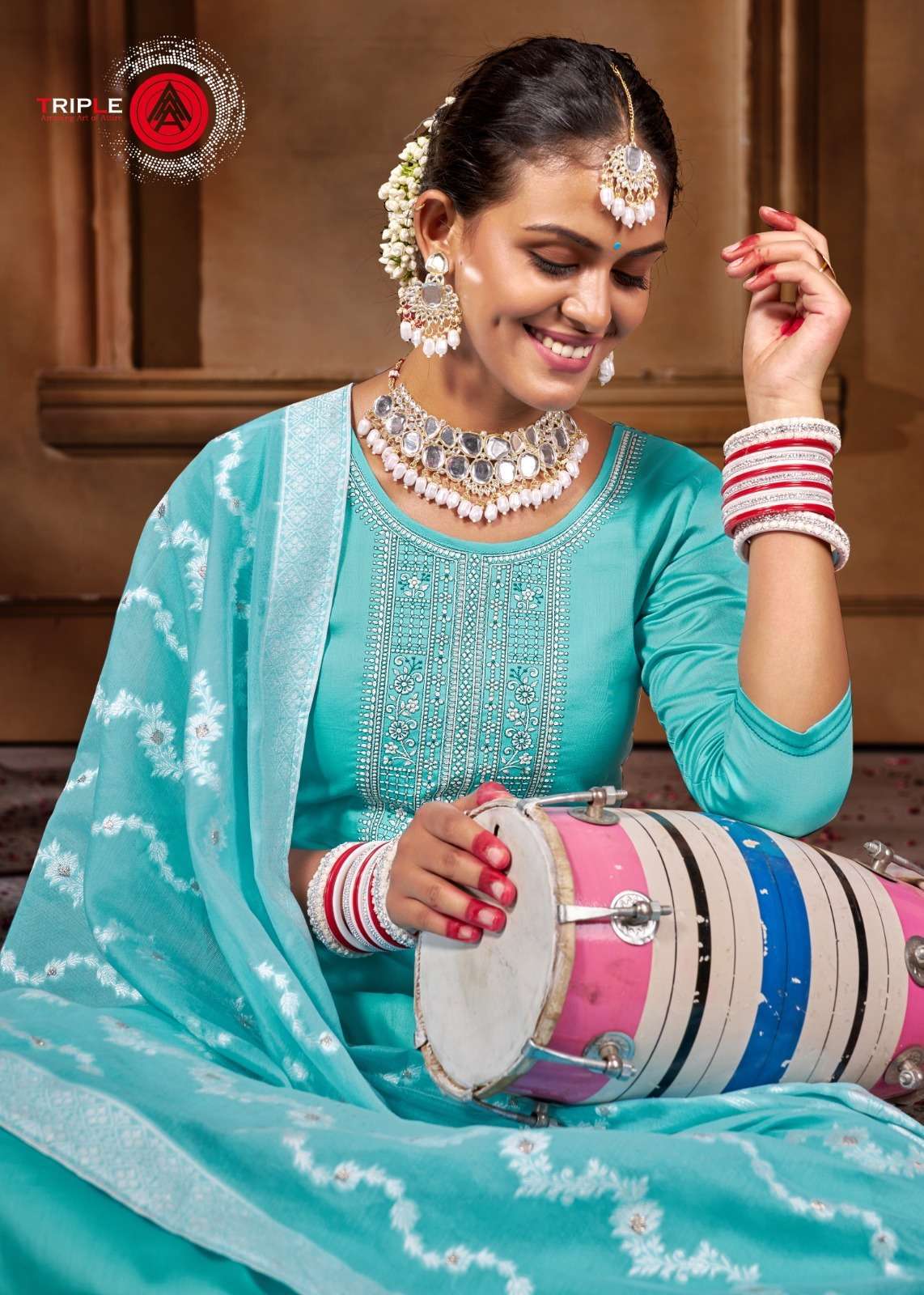 kalarang aas vol 2 series 10691-10696 Jam Silk Cotton With Work suit