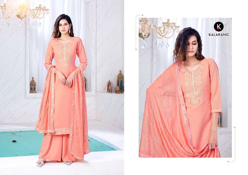 kalarang bhavini series 10671-10676 Pure Viscos Cotton With Work suit