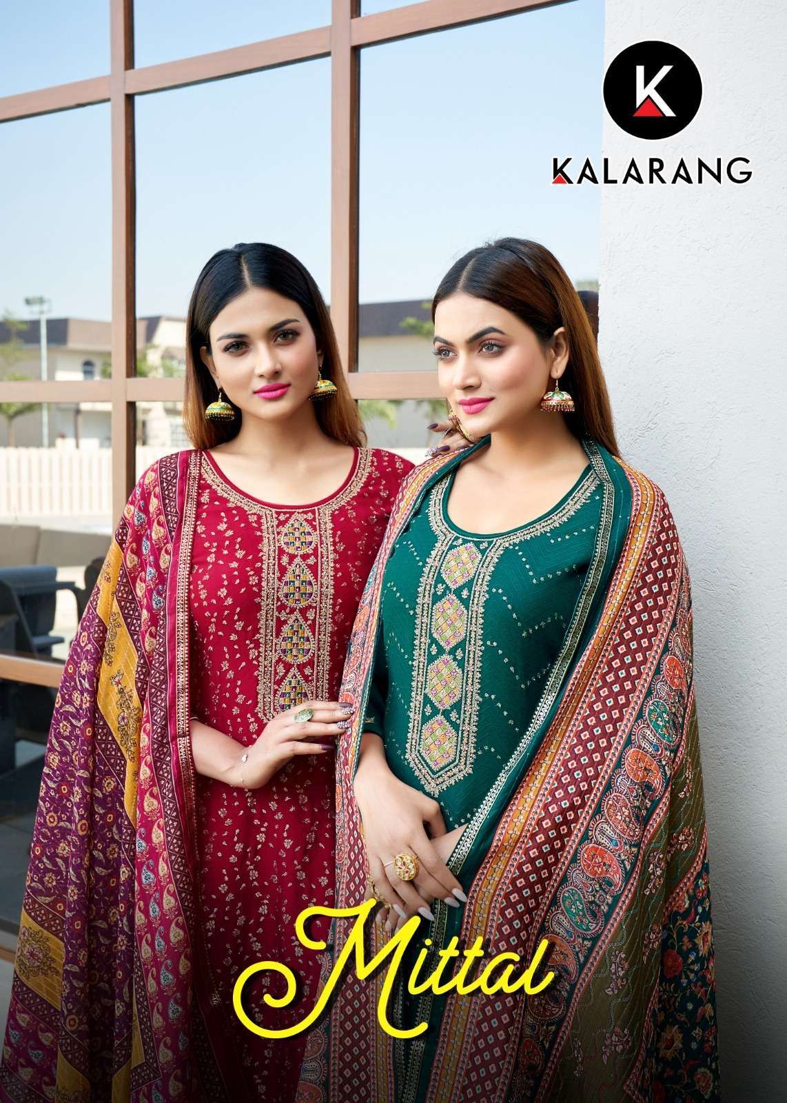kalarang fashion mittal series 10381-13088 Pure Muslin Dola Jacquard suit