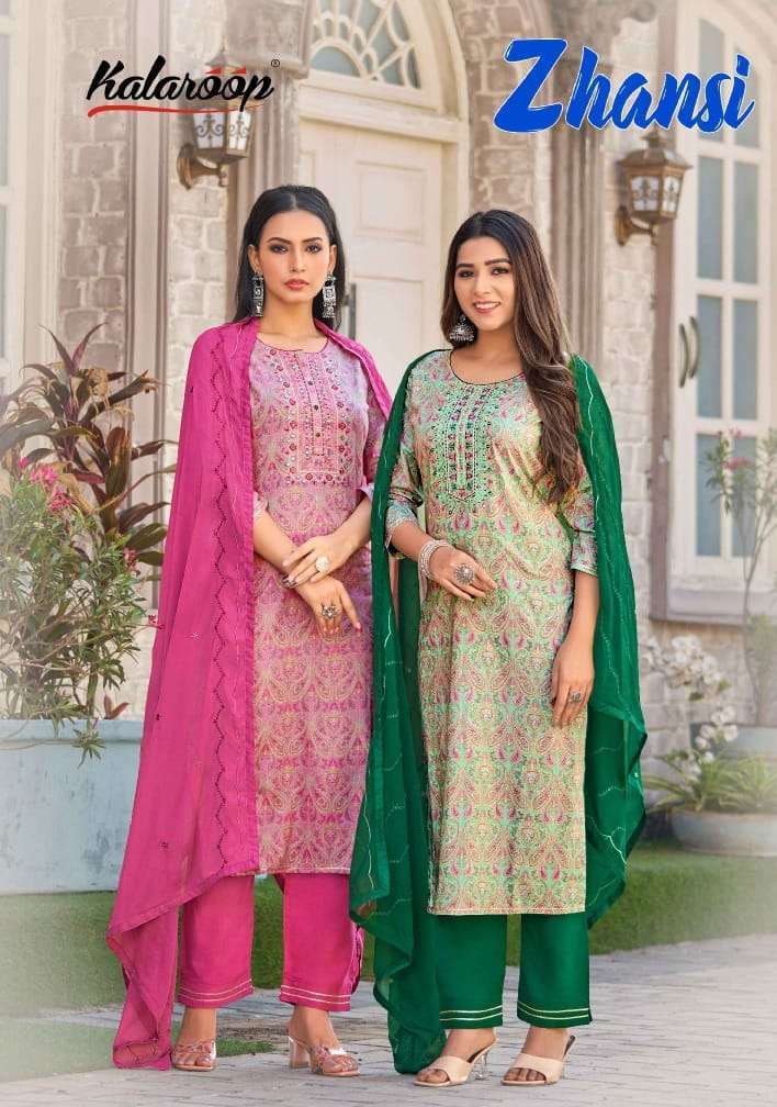 kalaroop zhansi series 13740-13743 Heavy fancy cotton suit