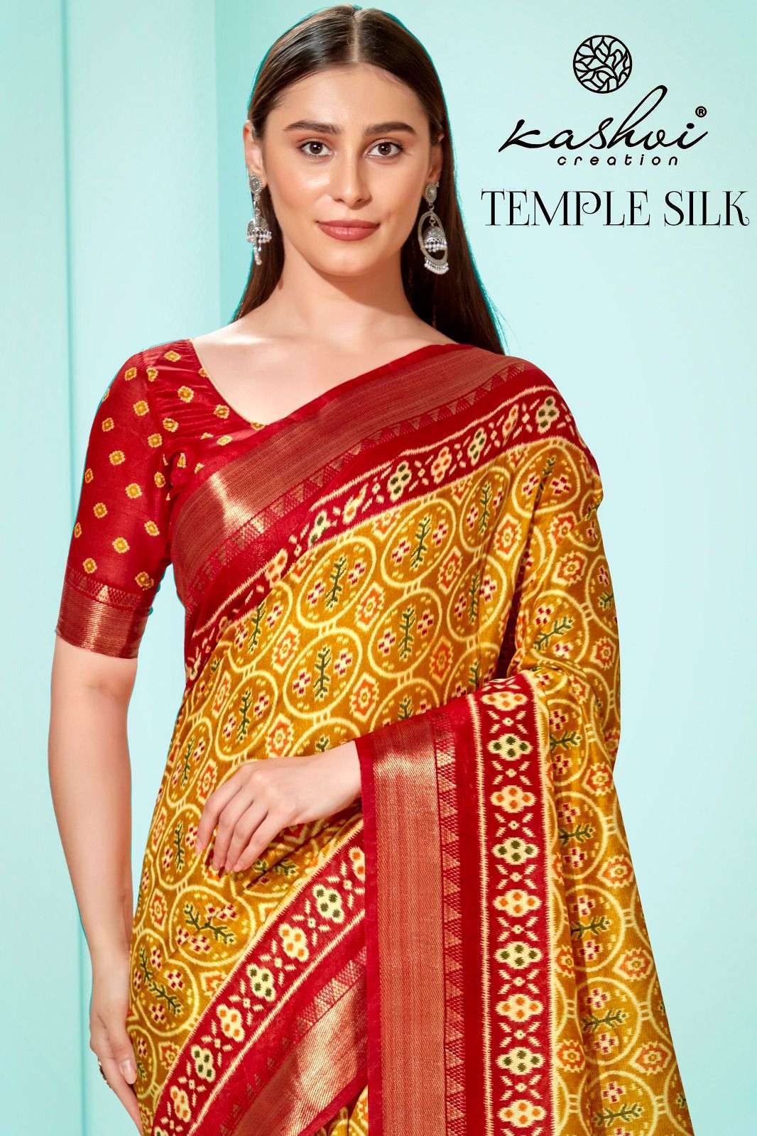 kashvi creation temple silk seires 66001-66008 cotton silk saree