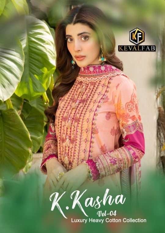Keval K Kasha Vol-5 series 4001-4006 Heavy Cotton Printed suit