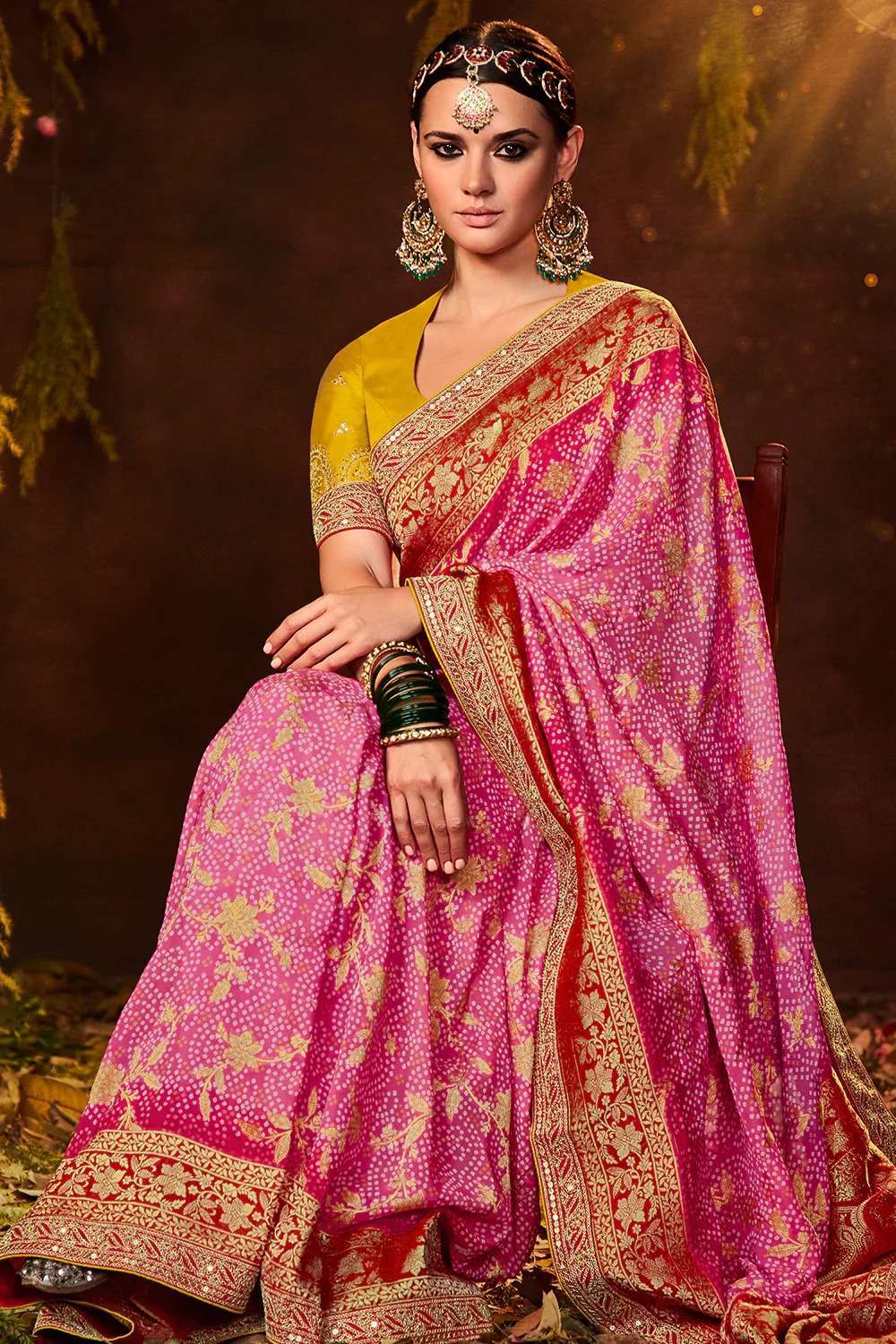 kimora bandhej sa 156 Pure Georgette saree