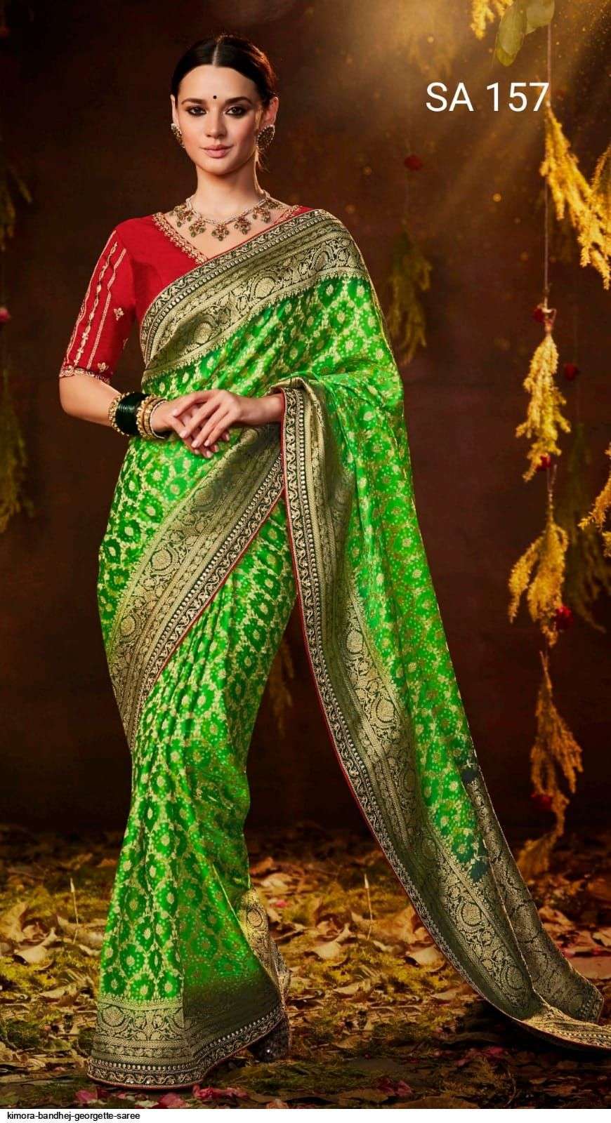kimora bandhej sa 157 Pure Georgette saree