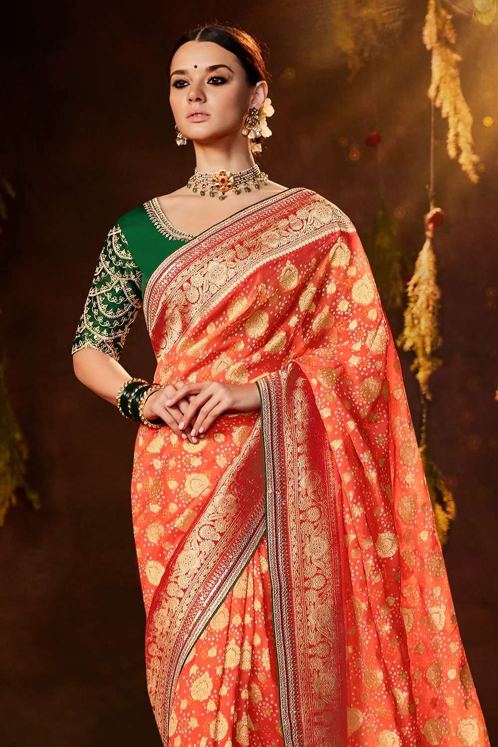 kimora bandhej sa 158 Pure Georgette saree