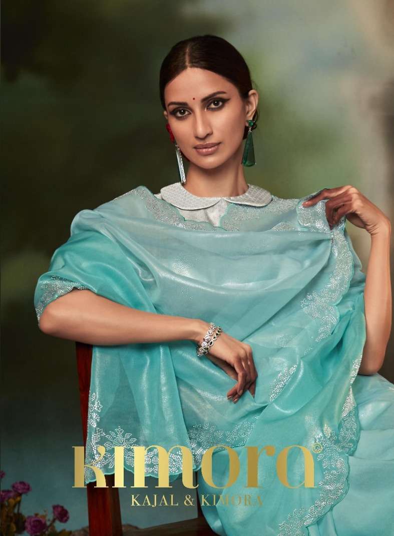 kimora kajal 5245 pure organza silk saree