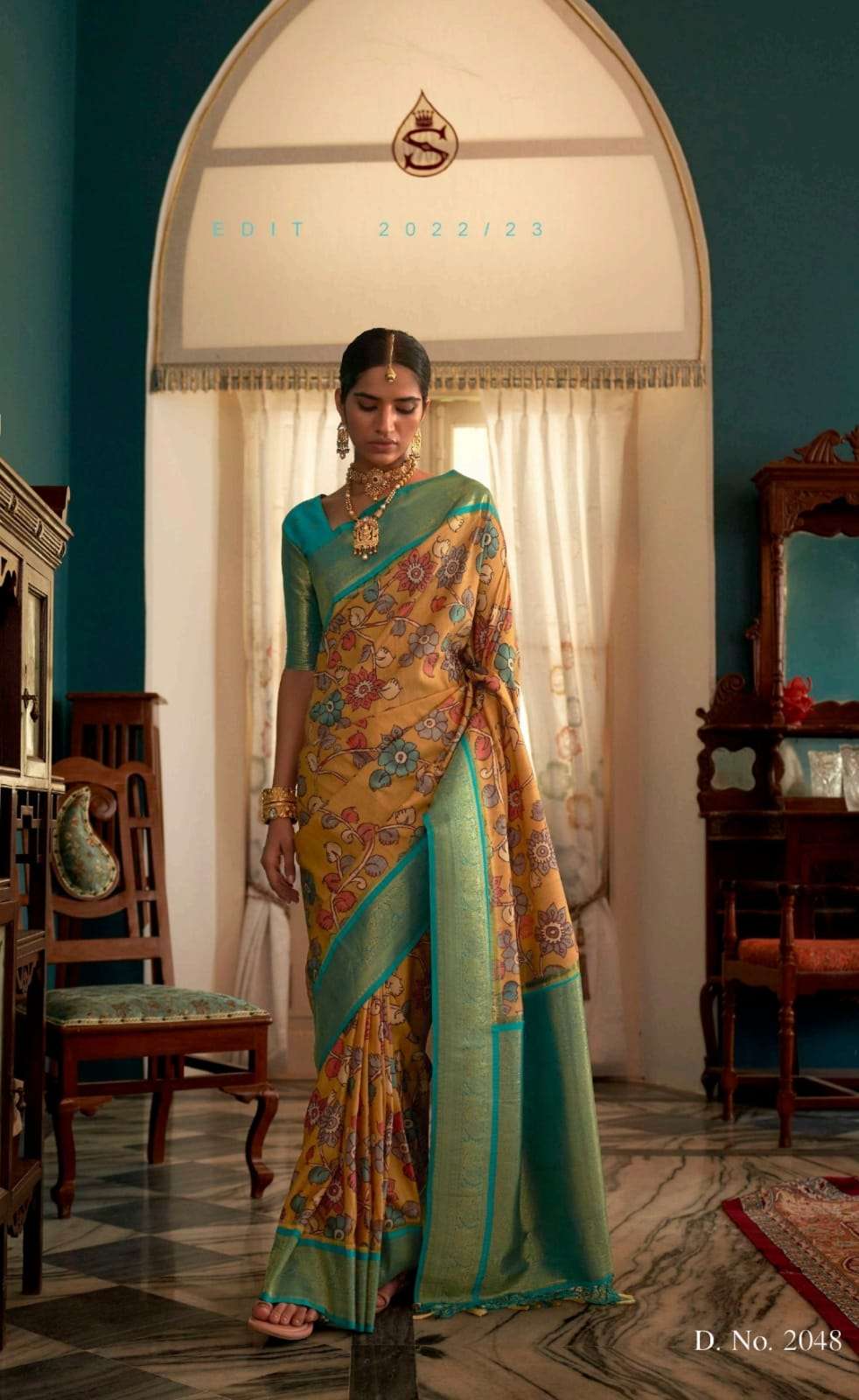 Kimora kalamkatha designer tussar silk saree 