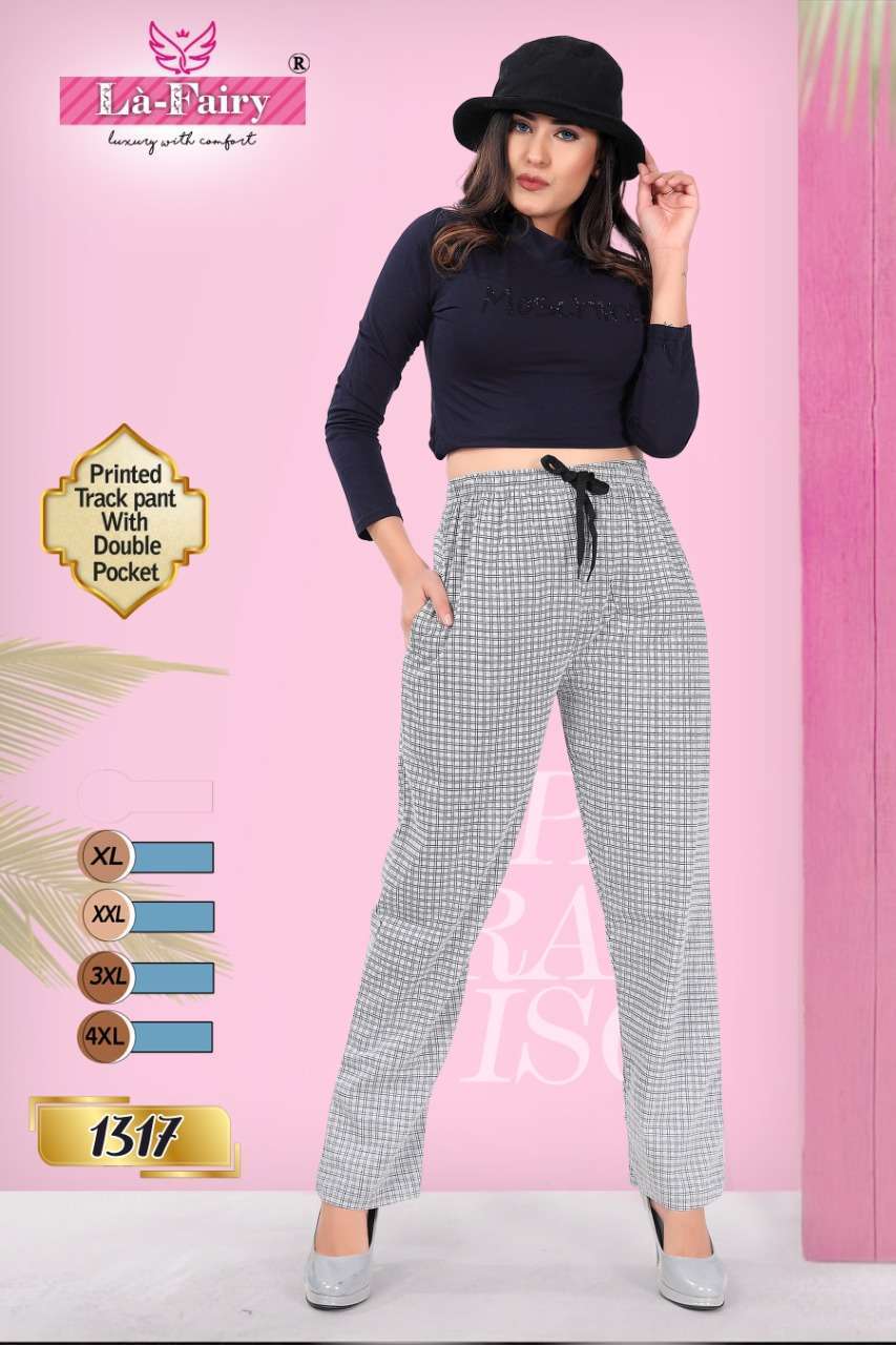 la fairy 1317 cotton hosiery printed comfortable track pants