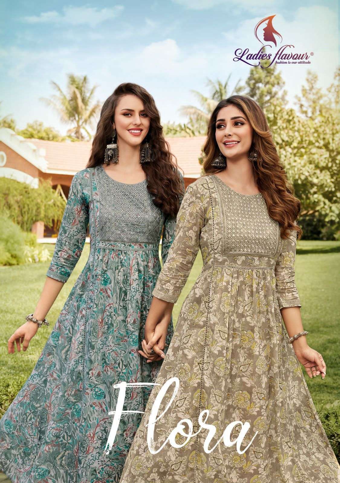 ladies flavour flora series 1001-1004 Pure Mull Mull Cotton kurti