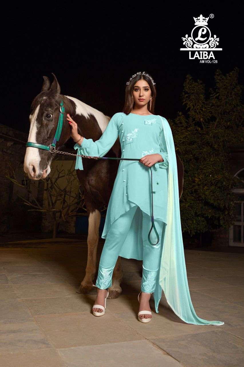laiba am vol 126 light colors Pure Georgette suit