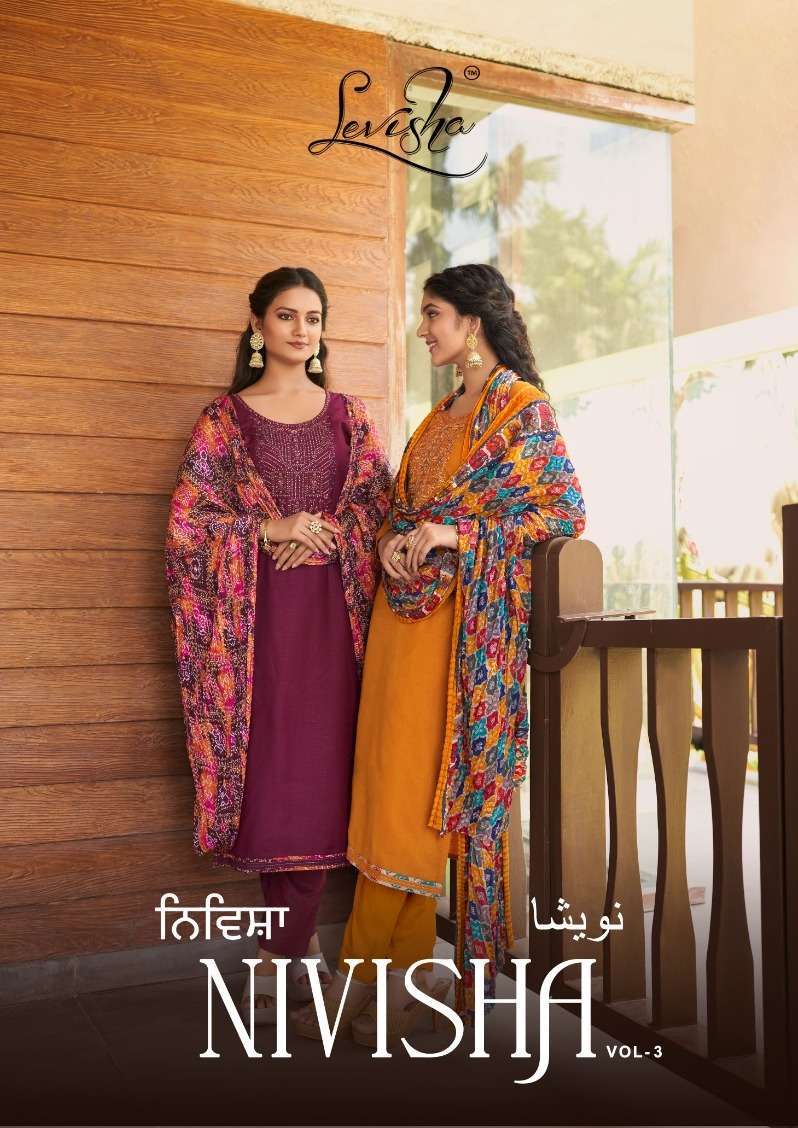 levisha nivisha vol 3 series 113-118 Pure Rayon Slub suit