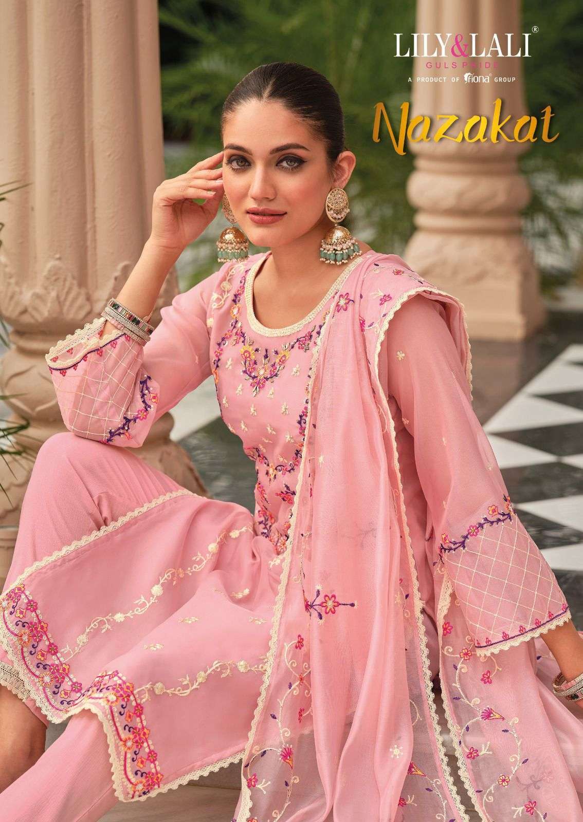 lily & lali nazakat series 11801-11806 pure organza suit