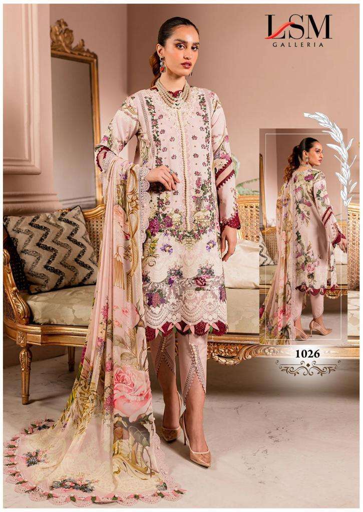lsm galleria parian dream heavy luxury lawn vol 3 series 1021-1026 pure heavy lawn suit 