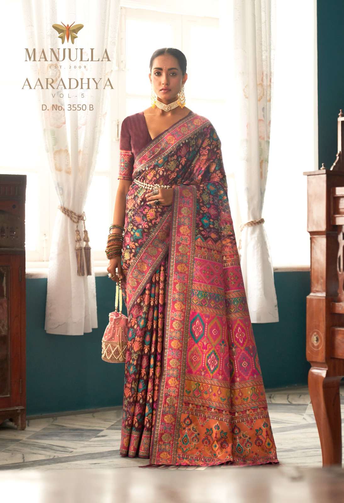 manjula aaradhya vol 5 designer kamshmiri pashmina saree