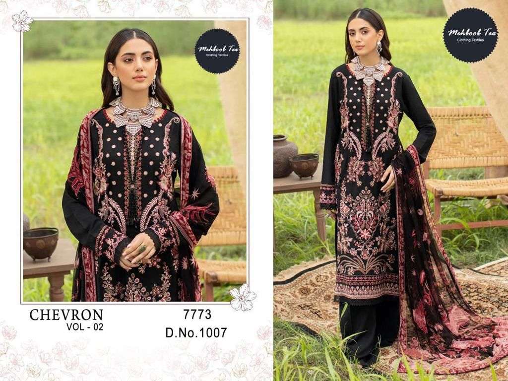 Mehboob tex chevron vol 2 designer cambric cotton suit